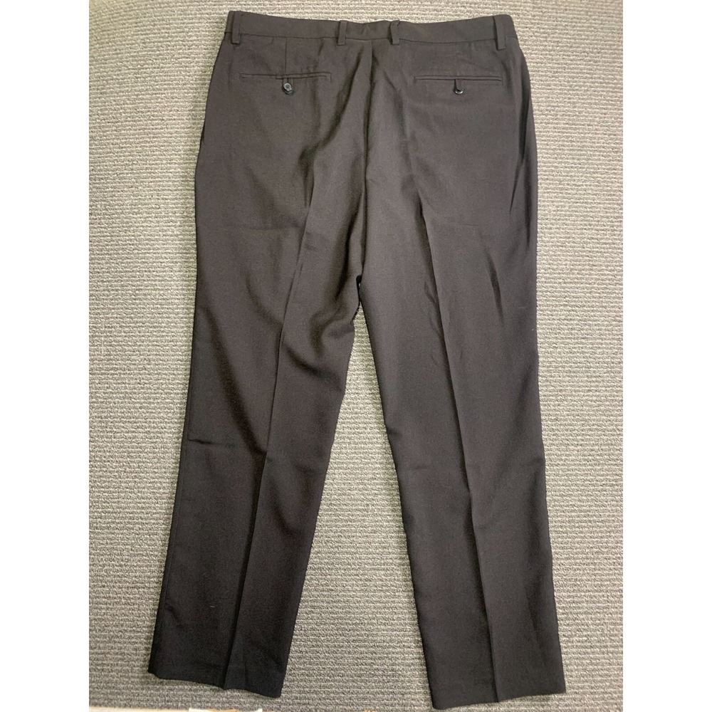 DKNY Mens Black Dress Pants Slacks Trousers Flat Front 38Wx30L